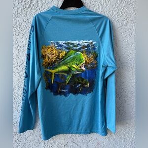 Bimini Bay Outfitters Hook M' Men's Long Sleeve Shirt Mahi Small